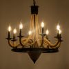 GLOBOSTAR® PENNSYLVANIA 00542 Vintage Κρεμαστό Φωτιστικό Οροφής με Ντουί 8 x E14 AC 220-240V IP20 - Μαύρο & Μπεζ - Μ64 x Π64 x Υ63cm