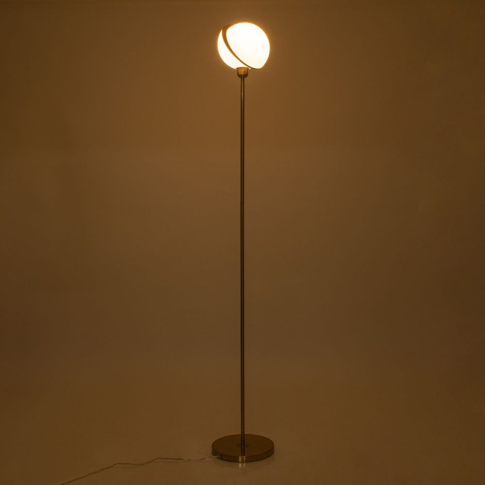 GLOBOSTAR® HUDSON 00500 Μοντέρνο Επιδαπέδιο Φωτιστικό με Ντουί 1 x E27 AC 220-240V IP20 - Λευκό & Χρυσό - Μ20 x Π20 x Υ177cm