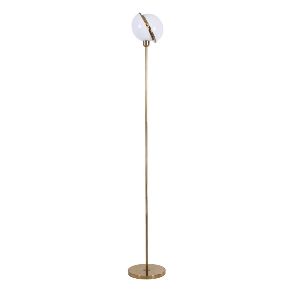 GLOBOSTAR® HUDSON 00500 Μοντέρνο Επιδαπέδιο Φωτιστικό με Ντουί 1 x E27 AC 220-240V IP20 - Λευκό & Χρυσό - Μ20 x Π20 x Υ177cm
