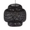 GLOBOSTAR® MALDIVES 00579 Boho Κρεμαστό Φωτιστικό Οροφής με Ντουί 1 x E27 AC 220-240V IP20 - Μαύρο - Μ56 x Π56 x Y54cm