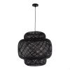 GLOBOSTAR® MALDIVES 00579 Boho Κρεμαστό Φωτιστικό Οροφής με Ντουί 1 x E27 AC 220-240V IP20 - Μαύρο - Μ56 x Π56 x Y54cm