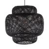 GLOBOSTAR® MALDIVES 00579 Boho Κρεμαστό Φωτιστικό Οροφής με Ντουί 1 x E27 AC 220-240V IP20 - Μαύρο - Μ56 x Π56 x Y54cm