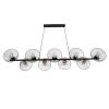 GLOBOSTAR® VERONA 00588 Μοντέρνο Κρεμαστό Φωτιστικό Οροφής με Ντουί 9 x E27 AC 220-240V IP20 - Μαύρο & Χρυσό - Μ140 x Π28 x Υ20cm