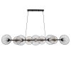 GLOBOSTAR® VERONA 00588 Μοντέρνο Κρεμαστό Φωτιστικό Οροφής με Ντουί 9 x E27 AC 220-240V IP20 - Μαύρο & Χρυσό - Μ140 x Π28 x Υ20cm