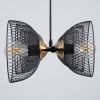 GLOBOSTAR® VERONA 00588 Μοντέρνο Κρεμαστό Φωτιστικό Οροφής με Ντουί 9 x E27 AC 220-240V IP20 - Μαύρο & Χρυσό - Μ140 x Π28 x Υ20cm