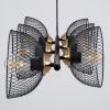 GLOBOSTAR® VERONA 00588 Μοντέρνο Κρεμαστό Φωτιστικό Οροφής με Ντουί 9 x E27 AC 220-240V IP20 - Μαύρο & Χρυσό - Μ140 x Π28 x Υ20cm