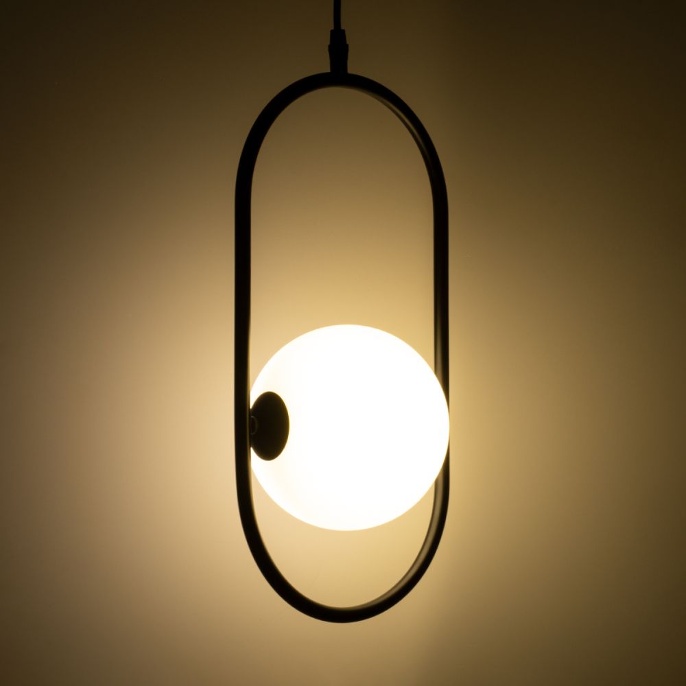 GLOBOSTAR® HAMBURG 00589 Μοντέρνο Κρεμαστό Φωτιστικό Οροφής με Ντουί 1 x G9 AC 220-240V IP20 - Μαύρο & Λευκό - Μ20 x Π15 x Υ40cm