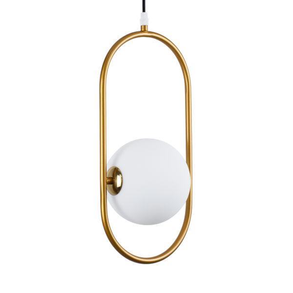 GLOBOSTAR® HAMBURG 00590 Μοντέρνο Κρεμαστό Φωτιστικό Οροφής με Ντουί 1 x G9 AC 220-240V IP20 - Χρυσό & Λευκό - Μ20 x Π15 x Υ40cm