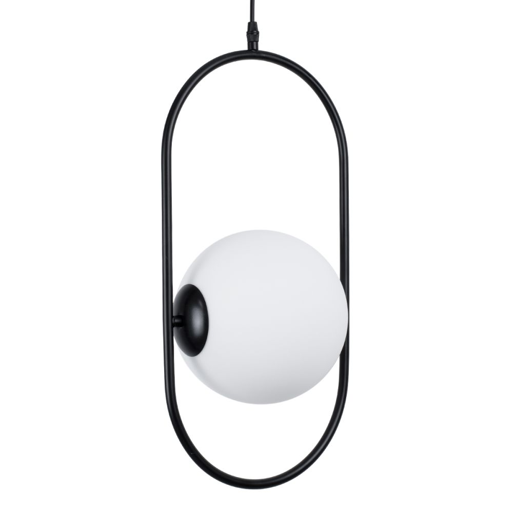 GLOBOSTAR® HAMBURG 00591 Μοντέρνο Κρεμαστό Φωτιστικό Οροφής με Ντουί 1 x E14 AC 220-240V IP20 - Μαύρο & Λευκό - Μ25 x Π20 x Υ50cm