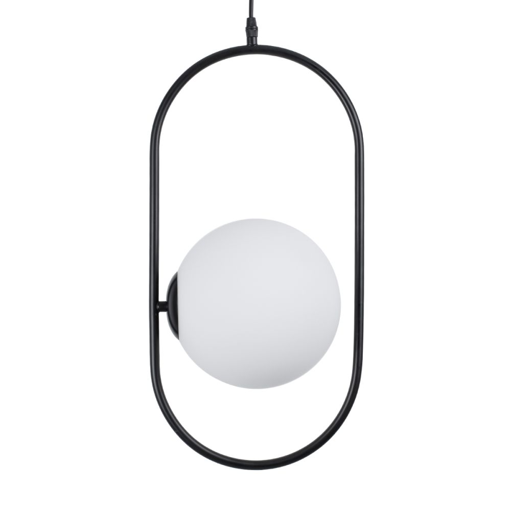 GLOBOSTAR® HAMBURG 00591 Μοντέρνο Κρεμαστό Φωτιστικό Οροφής με Ντουί 1 x E14 AC 220-240V IP20 - Μαύρο & Λευκό - Μ25 x Π20 x Υ50cm