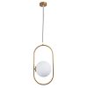 GLOBOSTAR® HAMBURG 00592 Μοντέρνο Κρεμαστό Φωτιστικό Οροφής με Ντουί 1 x E14 AC 220-240V IP20 - Χρυσό & Λευκό - Μ25 x Π20 x Υ50cm