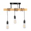 GLOBOSTAR® JOLLY 00605 Vintage Κρεμαστό Φωτιστικό Οροφής με Ντουί 3 x E27 AC 220-240V IP20 - Μαύρο & Μπεζ - Μ55 x Π6 x Υ115cm