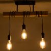 GLOBOSTAR® JOLLY 00605 Vintage Κρεμαστό Φωτιστικό Οροφής με Ντουί 3 x E27 AC 220-240V IP20 - Μαύρο & Μπεζ - Μ55 x Π6 x Υ115cm