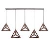 GLOBOSTAR® TRIANGLE 00609 Μοντέρνο Κρεμαστό Φωτιστικό Οροφής με Ντουί 5 x E27 AC 220-240V IP20 - Χάλκινο - Μ170 x Π22 x Y130cm