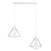 GLOBOSTAR® TRIANGLE 00612 Μοντέρνο Κρεμαστό Φωτιστικό Οροφής με Ντουί 2 x E27 AC 220-240V IP20 - Λευκό - Μ60 x Π22 x Y130cm