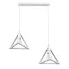 GLOBOSTAR® TRIANGLE 00612 Μοντέρνο Κρεμαστό Φωτιστικό Οροφής με Ντουί 2 x E27 AC 220-240V IP20 - Λευκό - Μ60 x Π22 x Y130cm