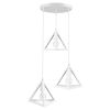 GLOBOSTAR® TRIANGLE 00617 Μοντέρνο Κρεμαστό Φωτιστικό Οροφής με Ντουί 3 x E27 AC 220-240V IP20 - Λευκό - Μ49 x Π49 x Y130cm