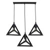 GLOBOSTAR® TRIANGLE 00621 Μοντέρνο Κρεμαστό Φωτιστικό Οροφής με Ντουί 3 x E27 AC 220-240V IP20 - Μαύρο - Μ70 x Π22 x Y130cm