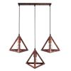 GLOBOSTAR® TRIANGLE 00623 Μοντέρνο Κρεμαστό Φωτιστικό Οροφής με Ντουί 3 x E27 AC 220-240V IP20 - Χάλκινο - Μ70 x Π22 x Y130cm