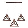 GLOBOSTAR® TRIANGLE 00623 Μοντέρνο Κρεμαστό Φωτιστικό Οροφής με Ντουί 3 x E27 AC 220-240V IP20 - Χάλκινο - Μ70 x Π22 x Y130cm