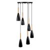 GLOBOSTAR® DILLON 00628 Μοντέρνο Κρεμαστό Φωτιστικό Οροφής με Ντουί 6 x E27 AC 220-240V IP20 - Μαύρο & Μπεζ - Μ52 x Π52 x Y130cm