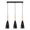GLOBOSTAR® DILLON 00630 Μοντέρνο Κρεμαστό Φωτιστικό Οροφής με Ντουί 3 x E27 AC 220-240V IP20 - Μαύρο & Μπεζ - Μ54 x Π14 x Υ130cm