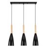 GLOBOSTAR® DILLON 00630 Μοντέρνο Κρεμαστό Φωτιστικό Οροφής με Ντουί 3 x E27 AC 220-240V IP20 - Μαύρο & Μπεζ - Μ54 x Π14 x Υ130cm