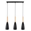 GLOBOSTAR® DILLON 00630 Μοντέρνο Κρεμαστό Φωτιστικό Οροφής με Ντουί 3 x E27 AC 220-240V IP20 - Μαύρο & Μπεζ - Μ54 x Π14 x Υ130cm