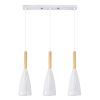 GLOBOSTAR® DILLON 00631 Μοντέρνο Κρεμαστό Φωτιστικό Οροφής με Ντουί 3 x E27 AC 220-240V IP20 - Λευκό & Μπεζ - Μ54 x Π14 x Υ130cm