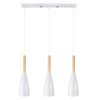 GLOBOSTAR® DILLON 00631 Μοντέρνο Κρεμαστό Φωτιστικό Οροφής με Ντουί 3 x E27 AC 220-240V IP20 - Λευκό & Μπεζ - Μ54 x Π14 x Υ130cm