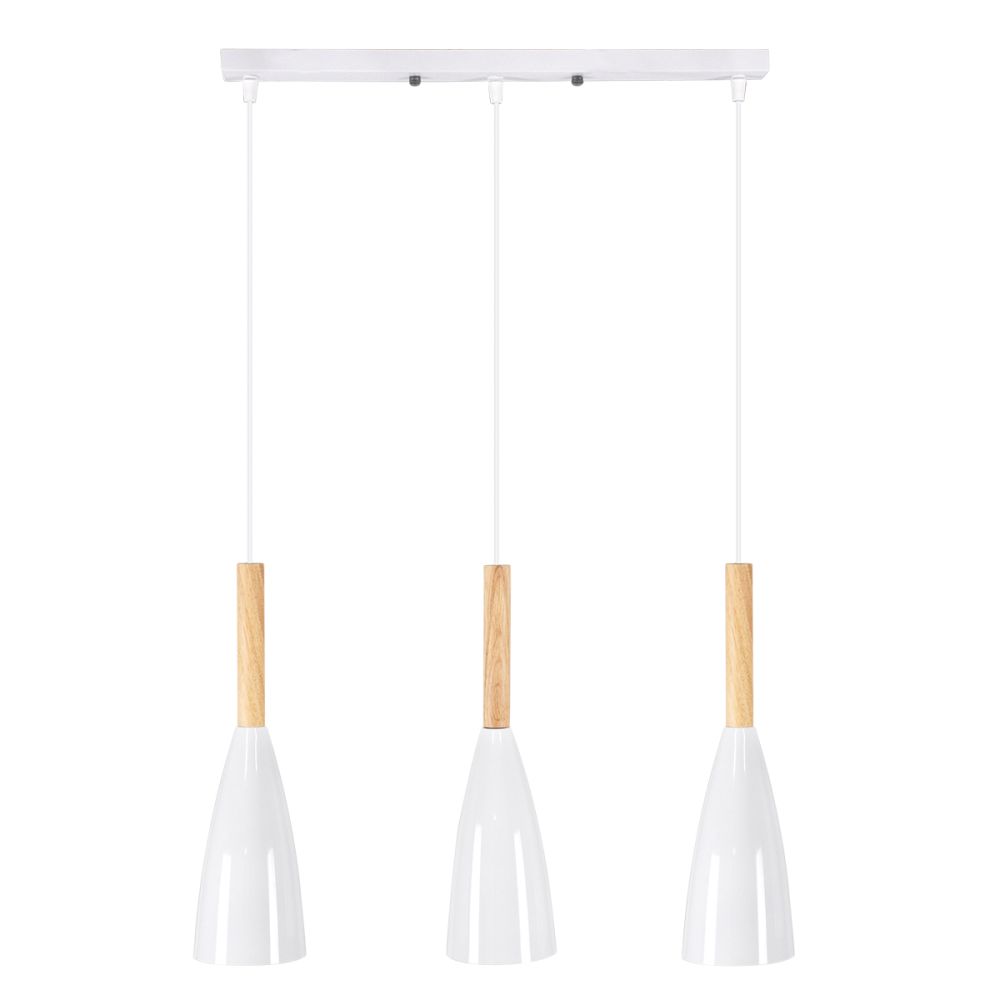 GLOBOSTAR® DILLON 00631 Μοντέρνο Κρεμαστό Φωτιστικό Οροφής με Ντουί 3 x E27 AC 220-240V IP20 - Λευκό & Μπεζ - Μ54 x Π14 x Υ130cm