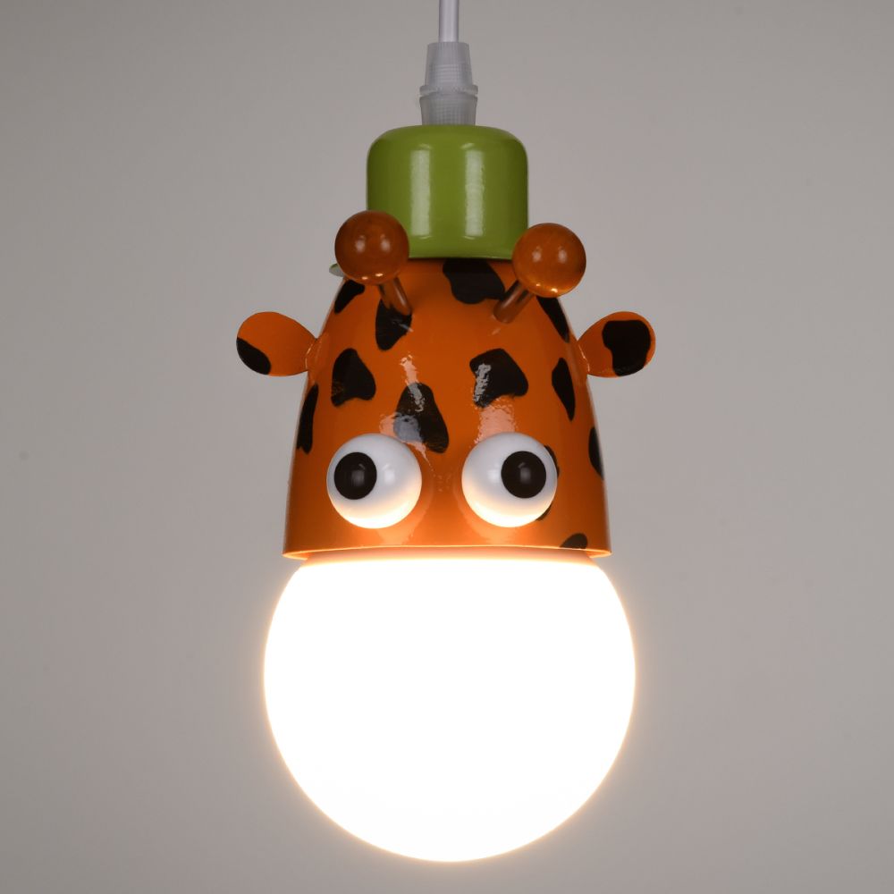 GLOBOSTAR® GIRAFFE 00638 Παιδικό Κρεμαστό Φωτιστικό Οροφής με Ντουί 1 x E27 AC 220-240V IP20 - Πολύχρωμο - Μ12 x Π10.5 x Υ13.5cm