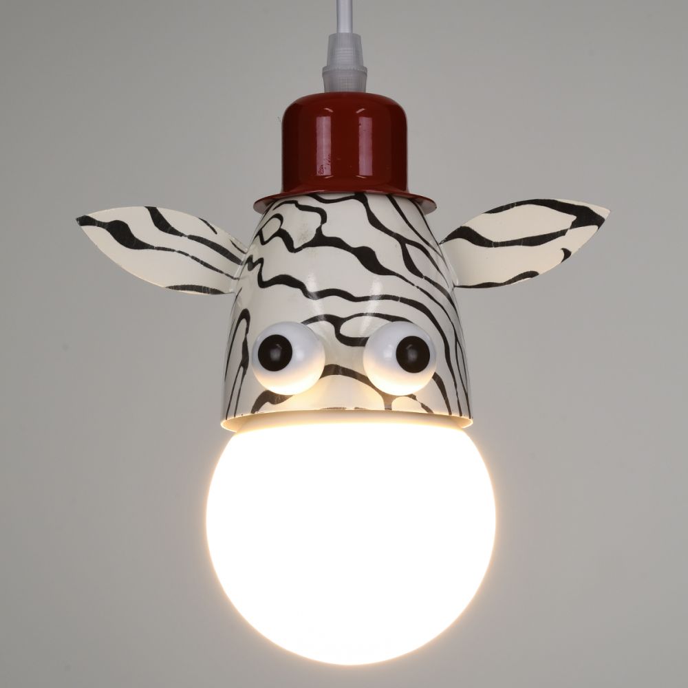GLOBOSTAR® ZEBRA 00639 Παιδικό Κρεμαστό Φωτιστικό Οροφής με Ντουί 1 x E27 AC 220-240V IP20 - Πολύχρωμο - Μ19 x Π10.5 x Υ13.5cm