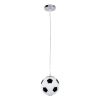 GLOBOSTAR® FOOTBALL 00643 Παιδικό Κρεμαστό Φωτιστικό Οροφής με Ντουί 1 x E27 AC 220-240V IP20 - Λευκό & Μαύρο - Μ15 x Π15 x Y18cm