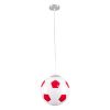 GLOBOSTAR® FOOTBALL 00646 Παιδικό Κρεμαστό Φωτιστικό Οροφής με Ντουί 1 x E27 AC 220-240V IP20 - Λευκό & Κόκκινο - Μ25 x Π25 x Υ25cm
