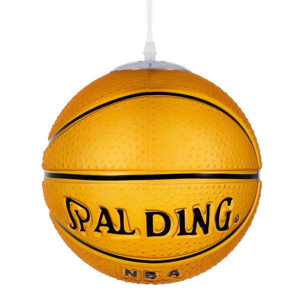 GLOBOSTAR® SPALDING NBA 00649 Παιδικό Κρεμαστό Φωτιστικό Οροφής με Ντουί 1 x E27 AC 220-240V IP20 - Πορτοκαλί & Μαύρο - Μ25 x Π25 x Υ25cm