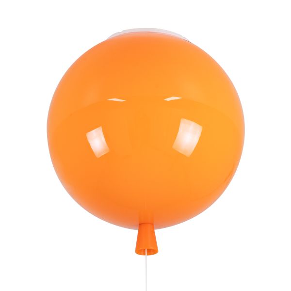 GLOBOSTAR® BALLOON 00650 Παιδικό Φωτιστικό Οροφής με Ντουί 1 x E27 AC 220-240V IP20 - Πορτοκαλί - Μ30 x Π30 x Υ33cm