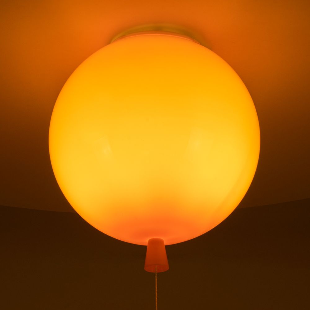 GLOBOSTAR® BALLOON 00650 Παιδικό Φωτιστικό Οροφής με Ντουί 1 x E27 AC 220-240V IP20 - Πορτοκαλί - Μ30 x Π30 x Υ33cm