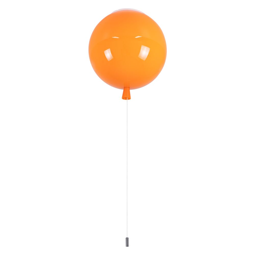 GLOBOSTAR® BALLOON 00650 Παιδικό Φωτιστικό Οροφής με Ντουί 1 x E27 AC 220-240V IP20 - Πορτοκαλί - Μ30 x Π30 x Υ33cm