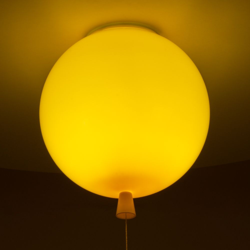 GLOBOSTAR® BALLOON 00651 Παιδικό Φωτιστικό Οροφής με Ντουί 1 x E27 AC 220-240V IP20 - Κίτρινο - Μ30 x Π30 x Υ33cm