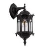 GLOBOSTAR® DARCY 00657 Vintage Φωτιστικό Τοίχου - Απλίκα με Ντουί 1 x E27 AC 220-240V IP20 - Μαύρο - Μ15.5 x Π15.5 x Υ34.5cm