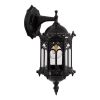 GLOBOSTAR® DARCY 00657 Vintage Φωτιστικό Τοίχου - Απλίκα με Ντουί 1 x E27 AC 220-240V IP20 - Μαύρο - Μ15.5 x Π15.5 x Υ34.5cm