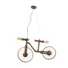 GLOBOSTAR® SWIFTWALKER 00660 Vintage Κρεμαστό Φωτιστικό Οροφής με Ντουί 3 x E27 AC 220-240V IP20 - Χάλκινο & Κόκκινο - Μ85 x Π29.5 x Υ55cm