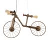 GLOBOSTAR® SWIFTWALKER 00660 Vintage Κρεμαστό Φωτιστικό Οροφής με Ντουί 3 x E27 AC 220-240V IP20 - Χάλκινο & Κόκκινο - Μ85 x Π29.5 x Υ55cm