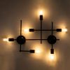 GLOBOSTAR® PIPING 00664 Vintage Φωτιστικό Τοίχου - Απλίκα με Ντουί 6 x E27 AC 220-240V IP20 - Μαύρο - Μ66 x Π9.5 x Υ49cm