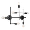 GLOBOSTAR® PIPING 00664 Vintage Φωτιστικό Τοίχου - Απλίκα με Ντουί 6 x E27 AC 220-240V IP20 - Μαύρο - Μ66 x Π9.5 x Υ49cm
