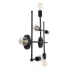 GLOBOSTAR® PIPING 00664 Vintage Φωτιστικό Τοίχου - Απλίκα με Ντουί 6 x E27 AC 220-240V IP20 - Μαύρο - Μ66 x Π9.5 x Υ49cm
