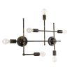 GLOBOSTAR® PIPING 00666 Vintage Φωτιστικό Τοίχου - Απλίκα με Ντουί 6 x E27 AC 220-240V IP20 - Μπρούτζινο - Μ66 x Π9.5 x Υ49cm