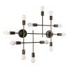 GLOBOSTAR® PIPING 00669 Vintage Φωτιστικό Τοίχου - Απλίκα με Ντουί 12 x E27 AC 220-240V IP20 - Μπρούτζινο - Μ78.5 x Π9.5 x Υ64cm