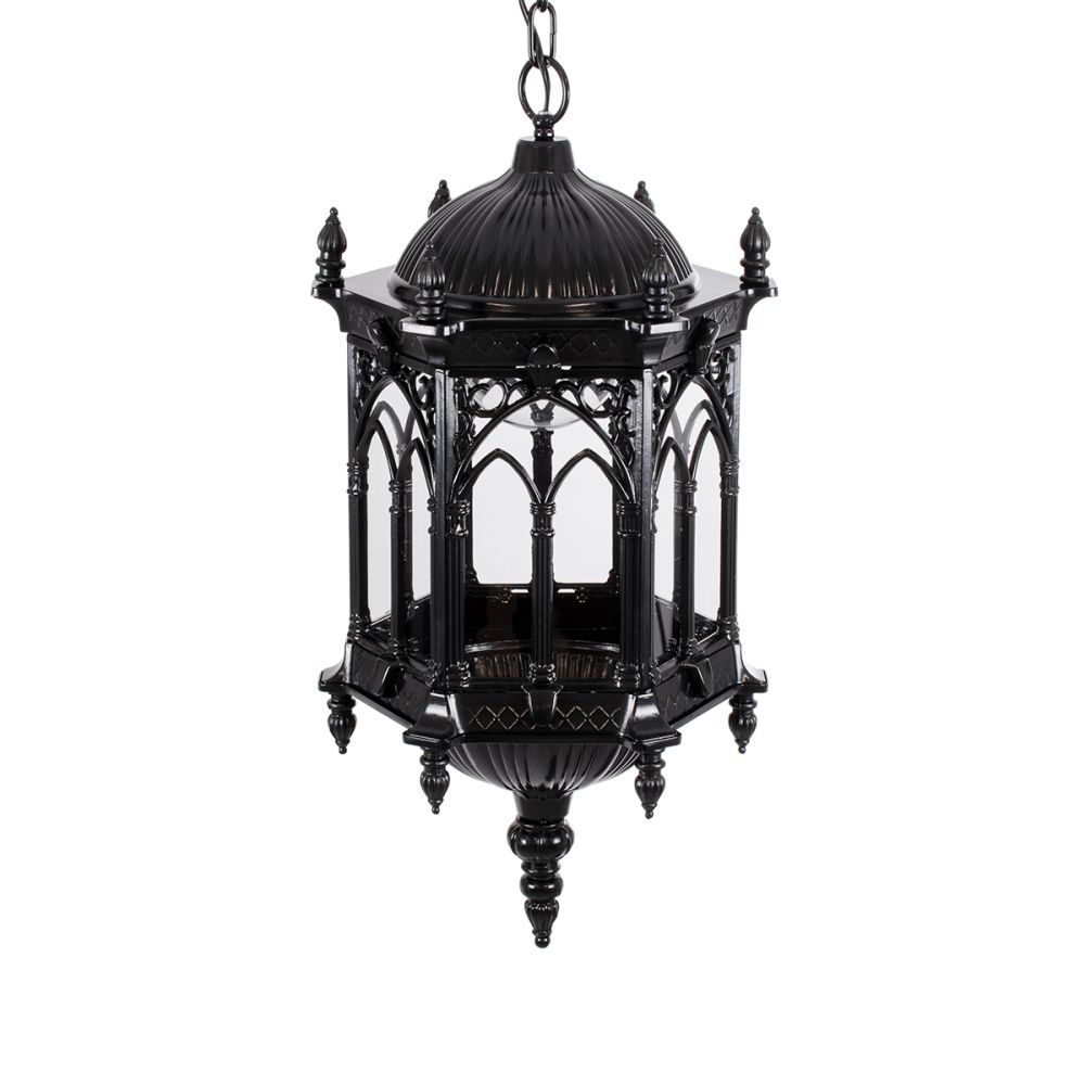 GLOBOSTAR® DARCY 00672 Vintage Κρεμαστό Φωτιστικό Οροφής με Ντουί 1 x E27 AC 220-240V IP20 - Μαύρο & Διάφανο - Μ35 x Π35 x Υ61cm